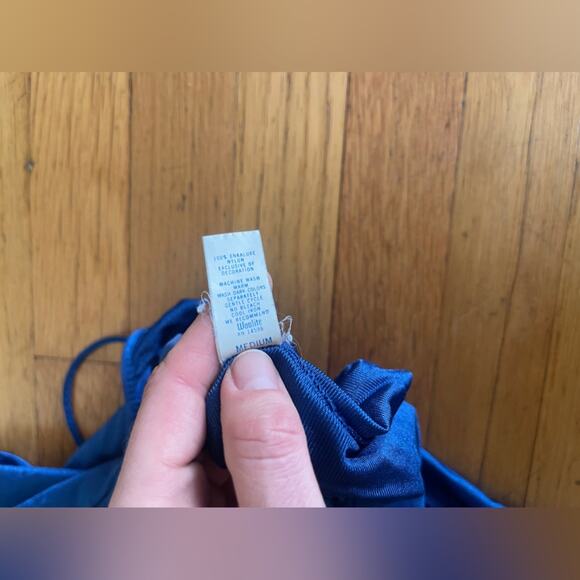 60s Vintage Navy Blue Nylon Slip Dress - Picture 5 of 6